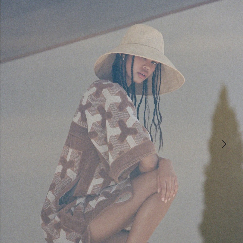 Lack Of Color Brown and Cream Wide-Brimmed Hat